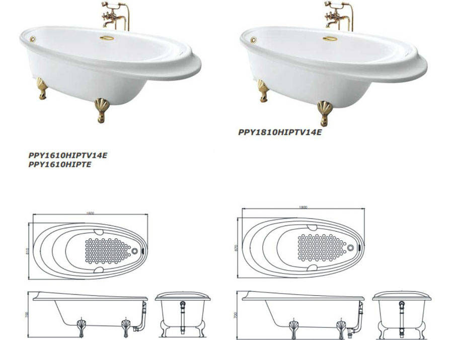 Thiết kế bồn tắm đặt sàn Toto