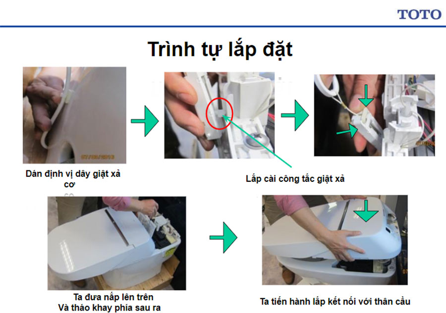 Cách lắp đặt nắp bồn cầu thông minh là bước cuối cùng