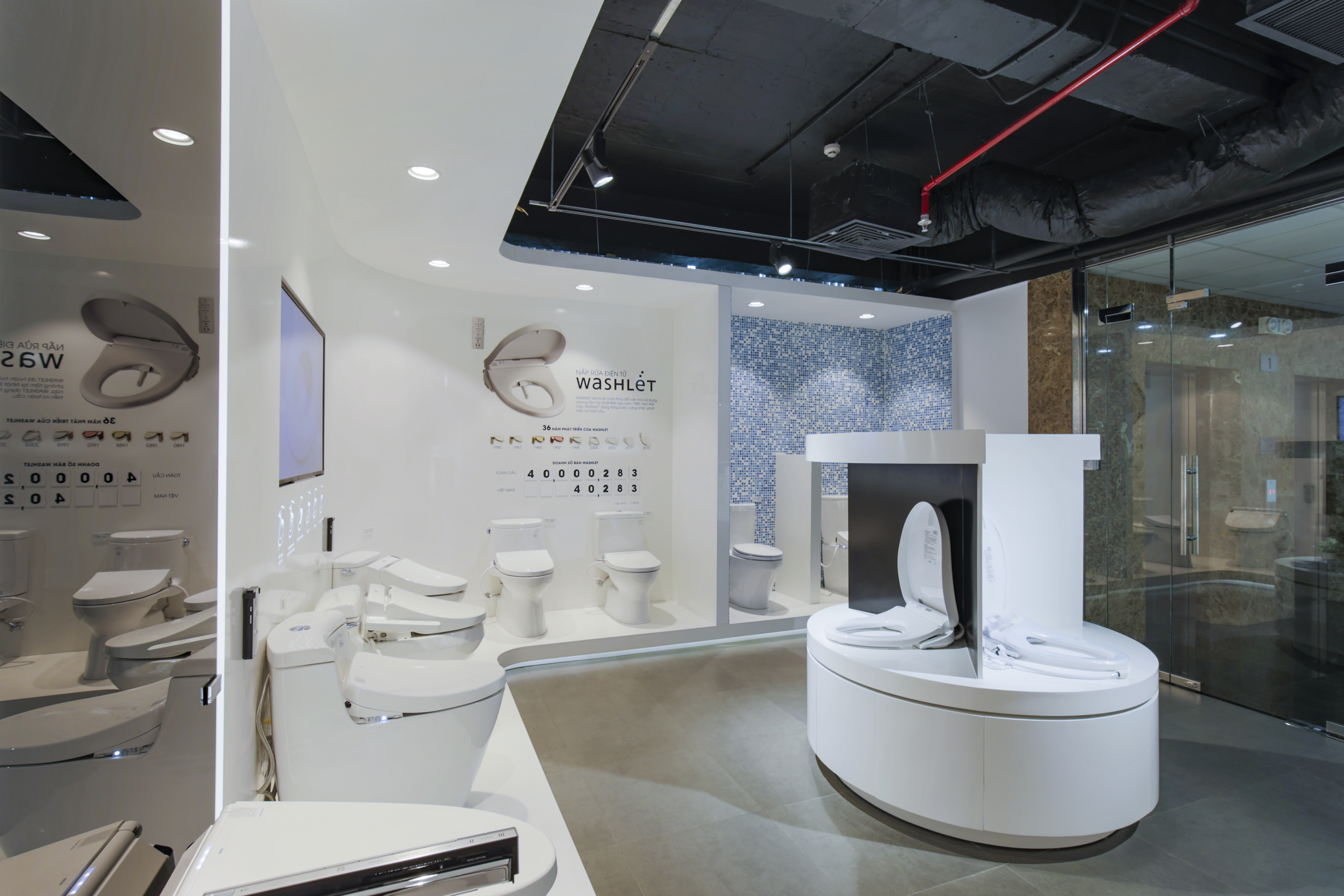 Các trang thiết bị nhà vệ sinh chất lượng cao được trưng bày showroom TOTO. (Nguồn: TOTO)