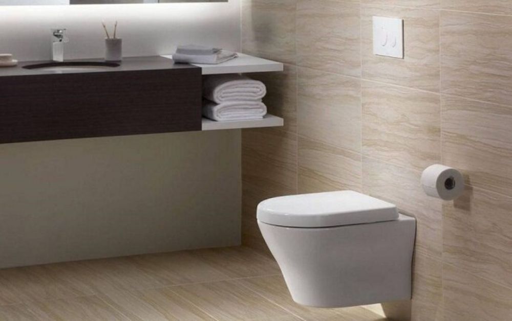 Bồn cầu treo tường có thiết kế giúp tối ưu hóa không gian nhà vệ sinh hiệu quả (Nguồn: Internet)
