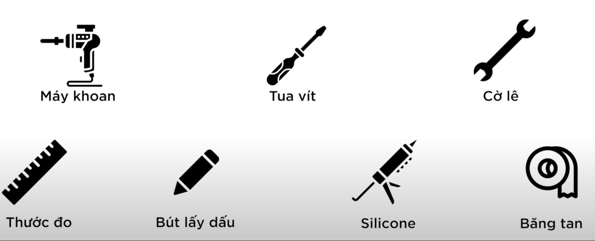 Chuẩn bị dụng cụ cho quá trình lắp đặt 