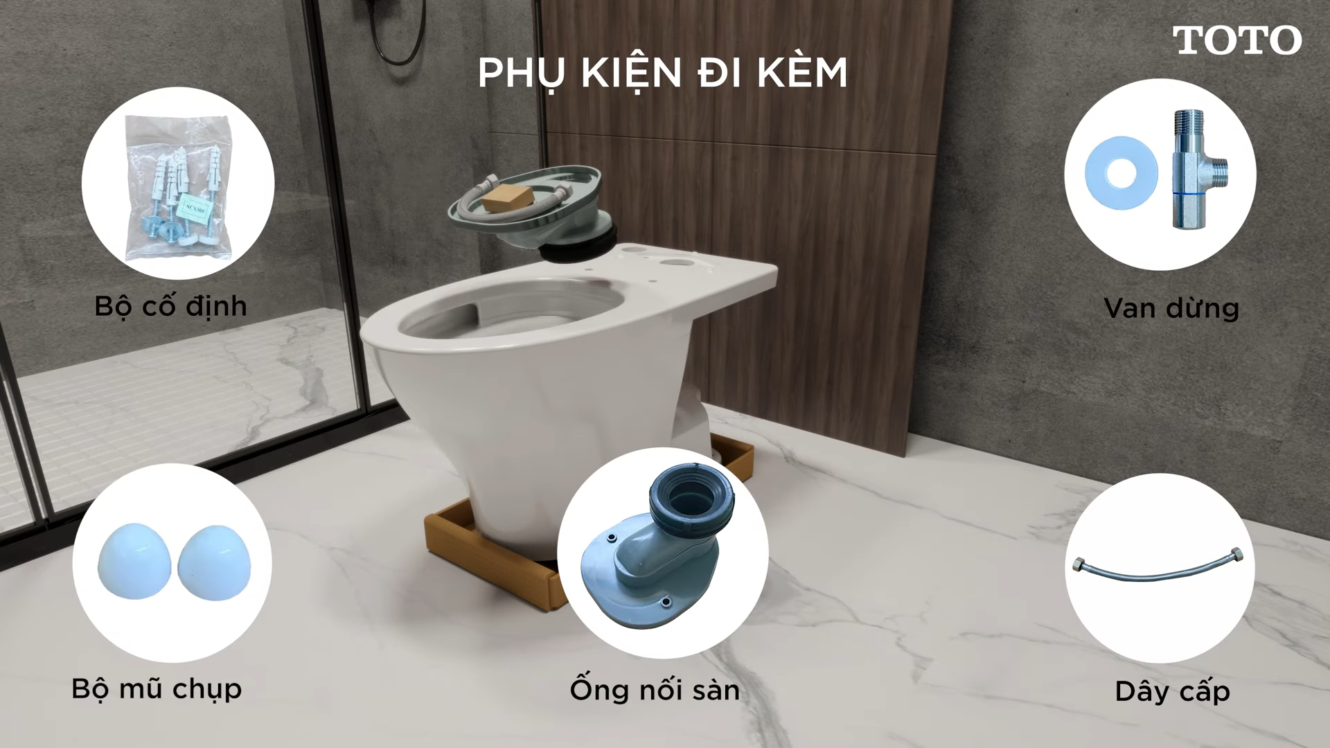 Phụ kiện đi kèm theo sản phẩm TOTO (Nguồn: TOTO)