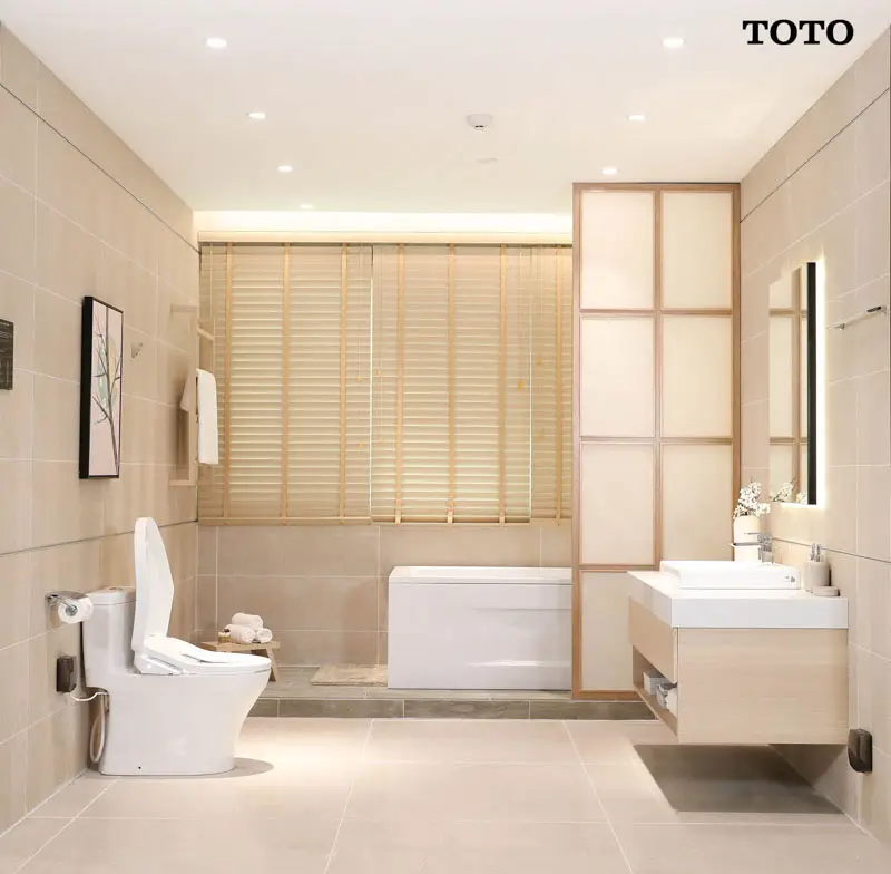 Thiết kế nhà vệ sinh đơn giản, nhà tắm đẹp đơn giản nhưng rất “Nhật bản”