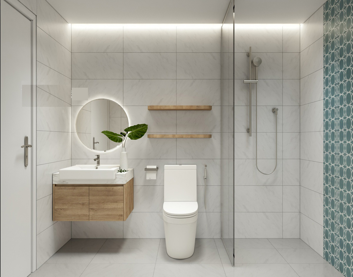 Mẫu nhà vệ sinh đơn giản và sang trọng cho không gian khiêm tốn (Nguồn: Internet)