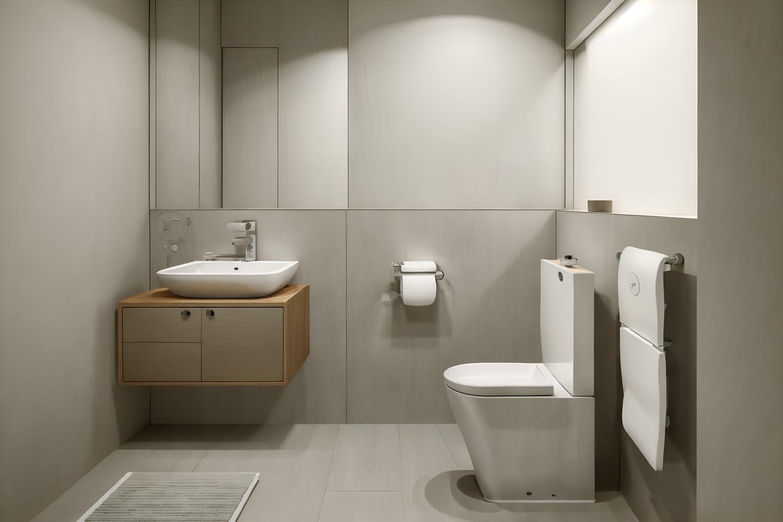 Mẫu nhà vệ sinh được thiết kế tối giản, hiện đại kiểu Nhật 