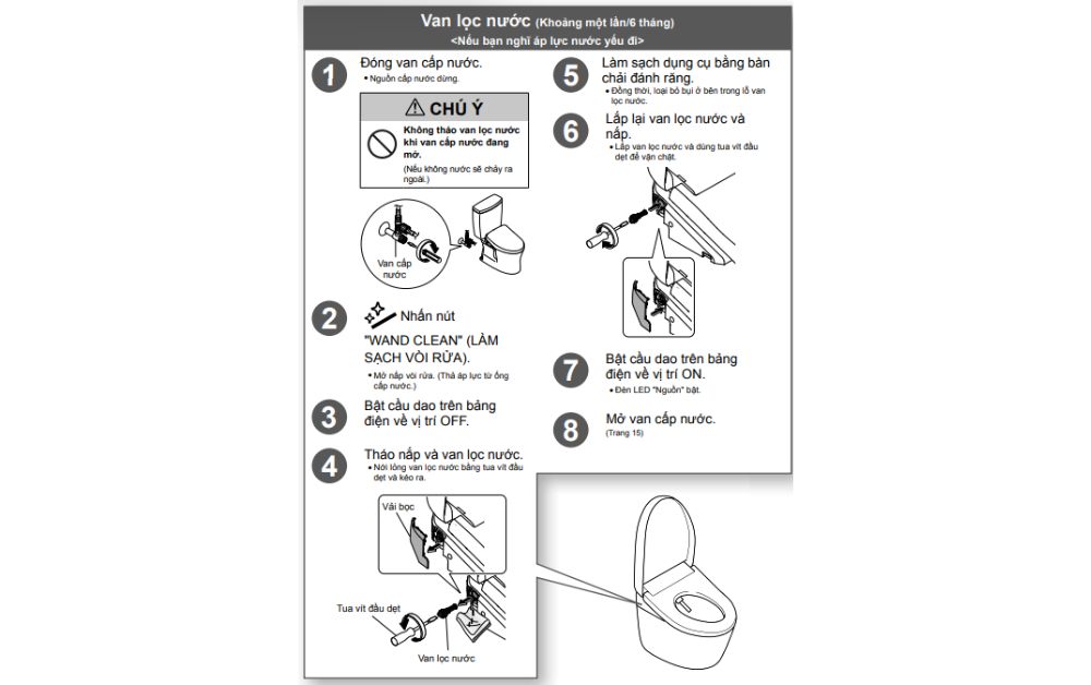 Hướng dẫn vệ sinh cấp nước bồn cầu