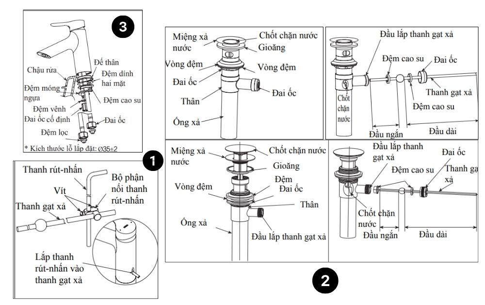 Bước ba thực hiện tháo ống trên bồn rửa mặt chi tiết